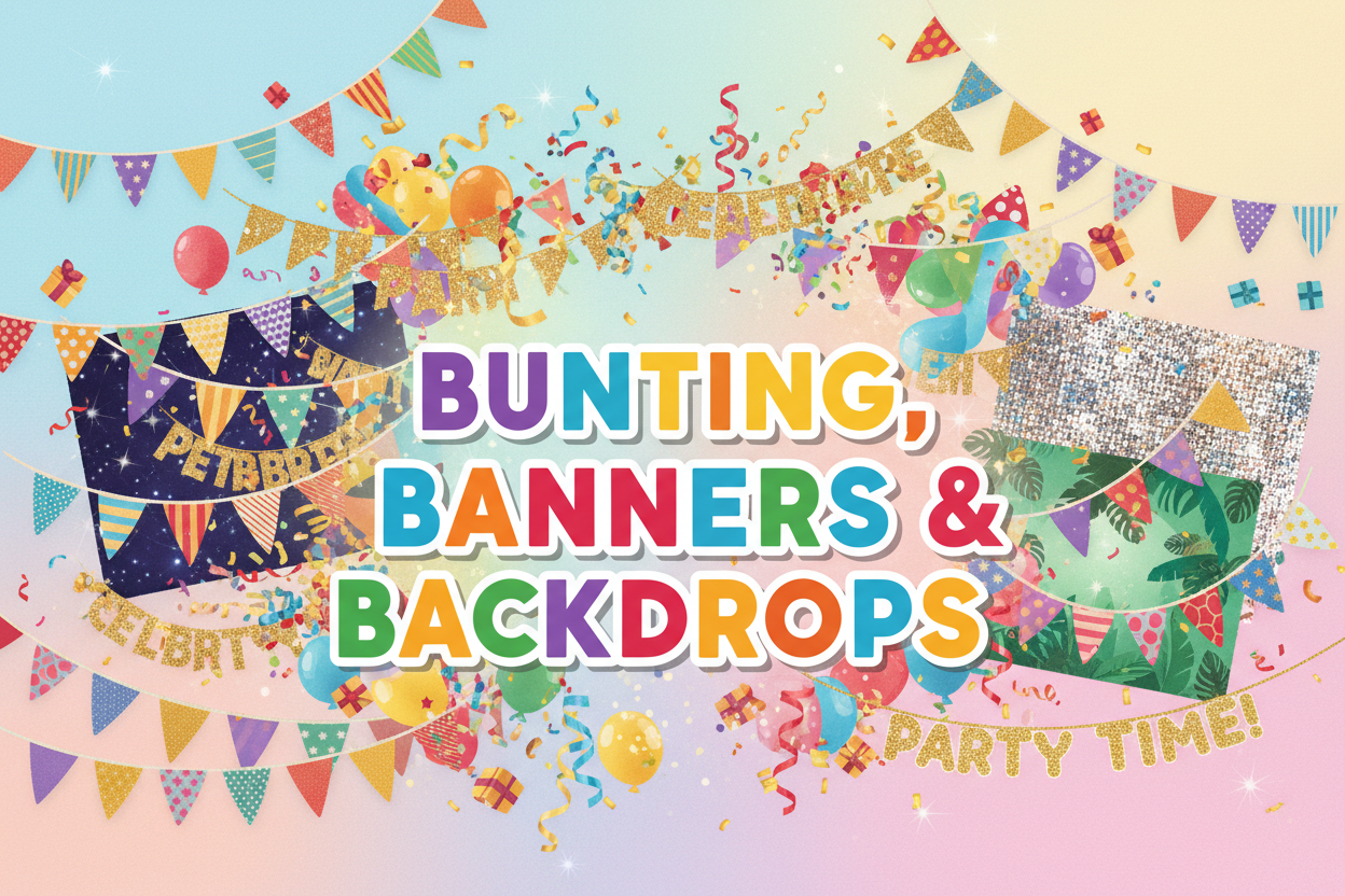 BUNTING & BANNERS & BACKDROPS FOR ALL OCCASIONS