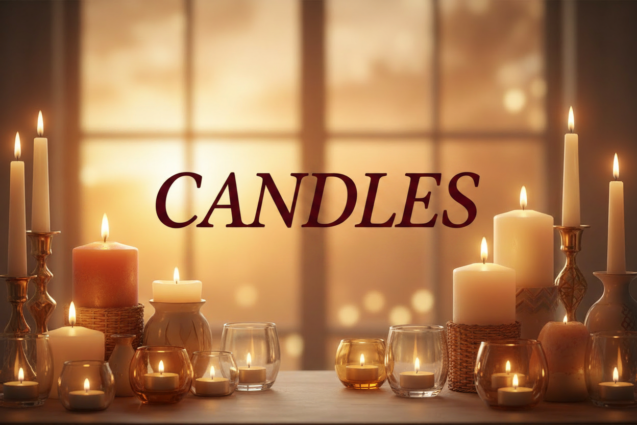 CANDLES, TEALIGHT AND CANDLE HOLDERS