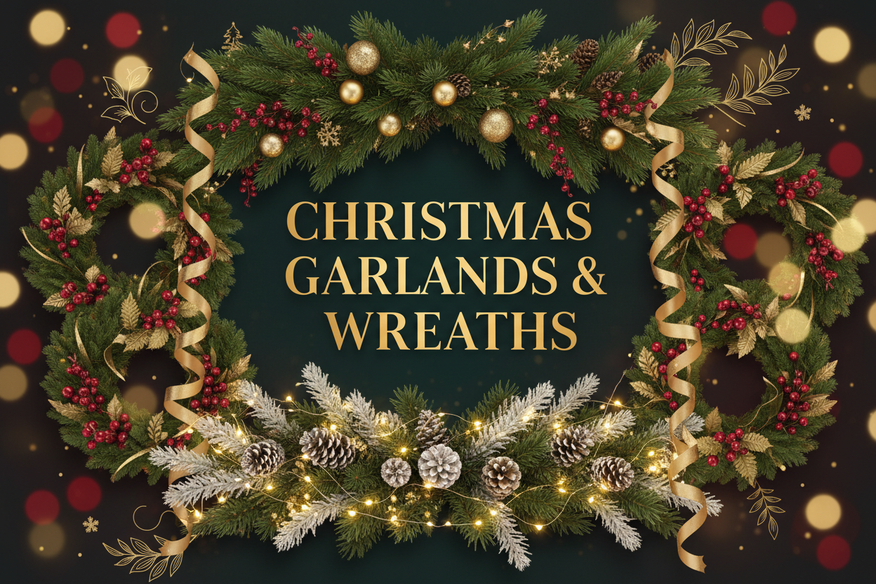 CHRISTMAS GARLANDS & WREATHS