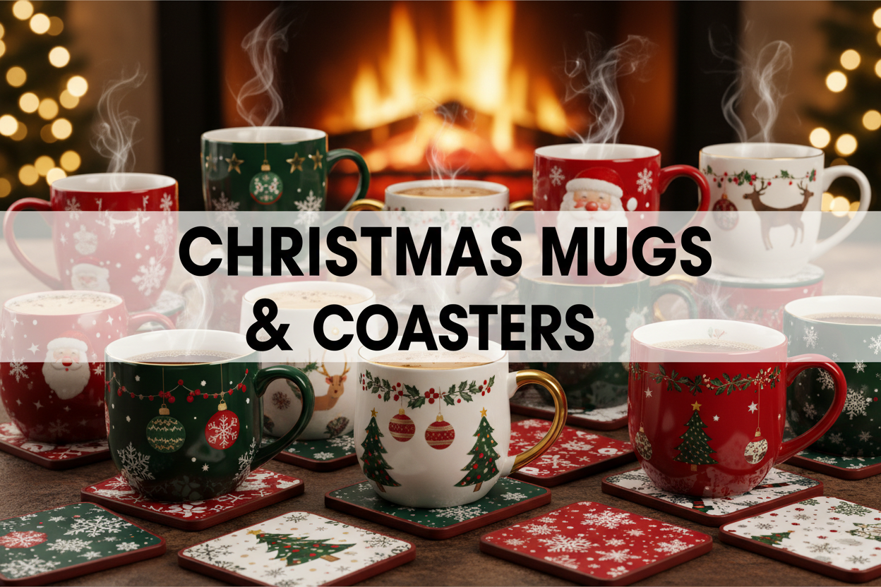 CHRISTMAS MUGS & COASTERS