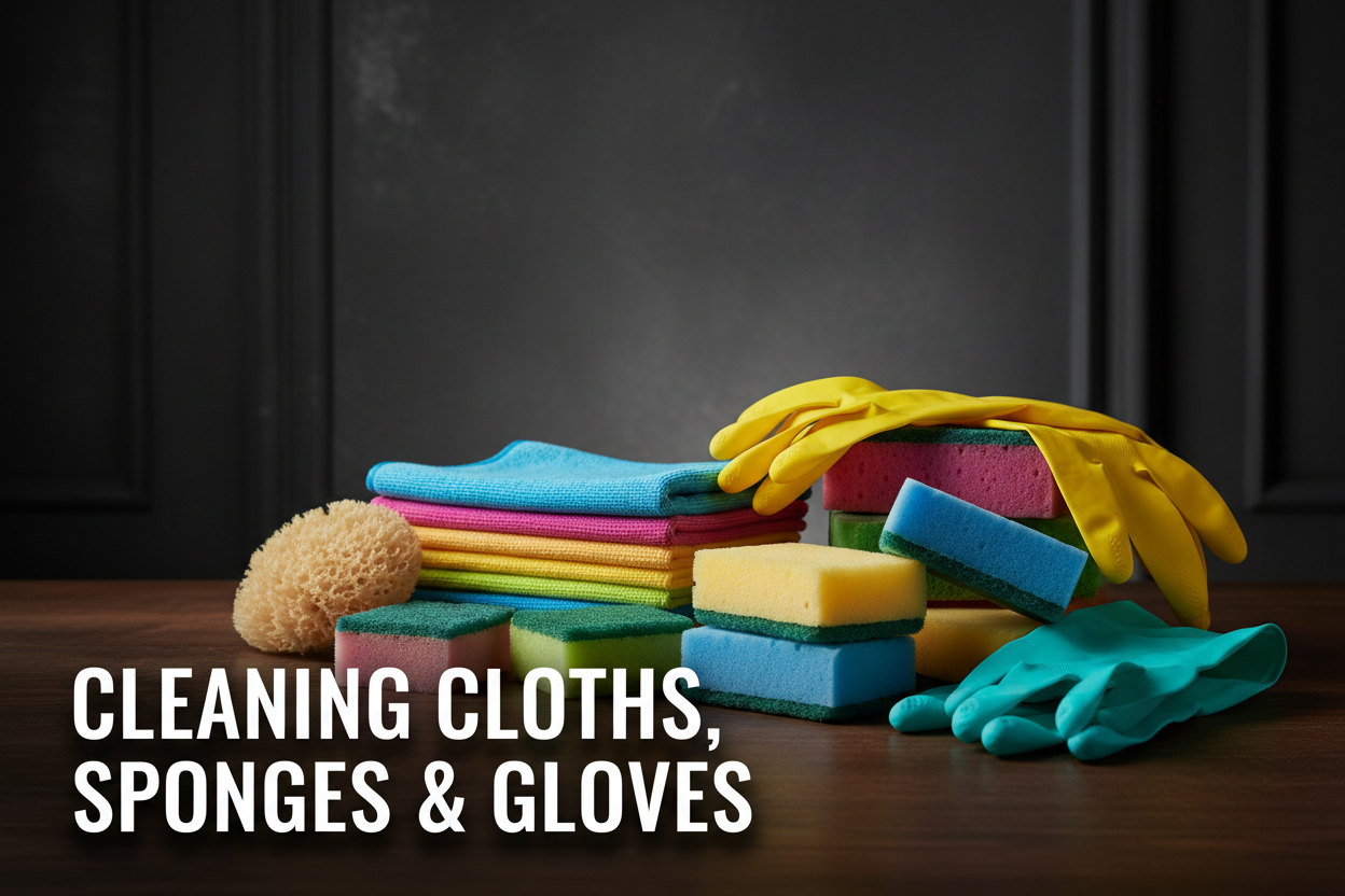Cleaning Clothes, Paper Towels, Sponges, Gloves, Brushes, Mops & Fly and Wasp killer