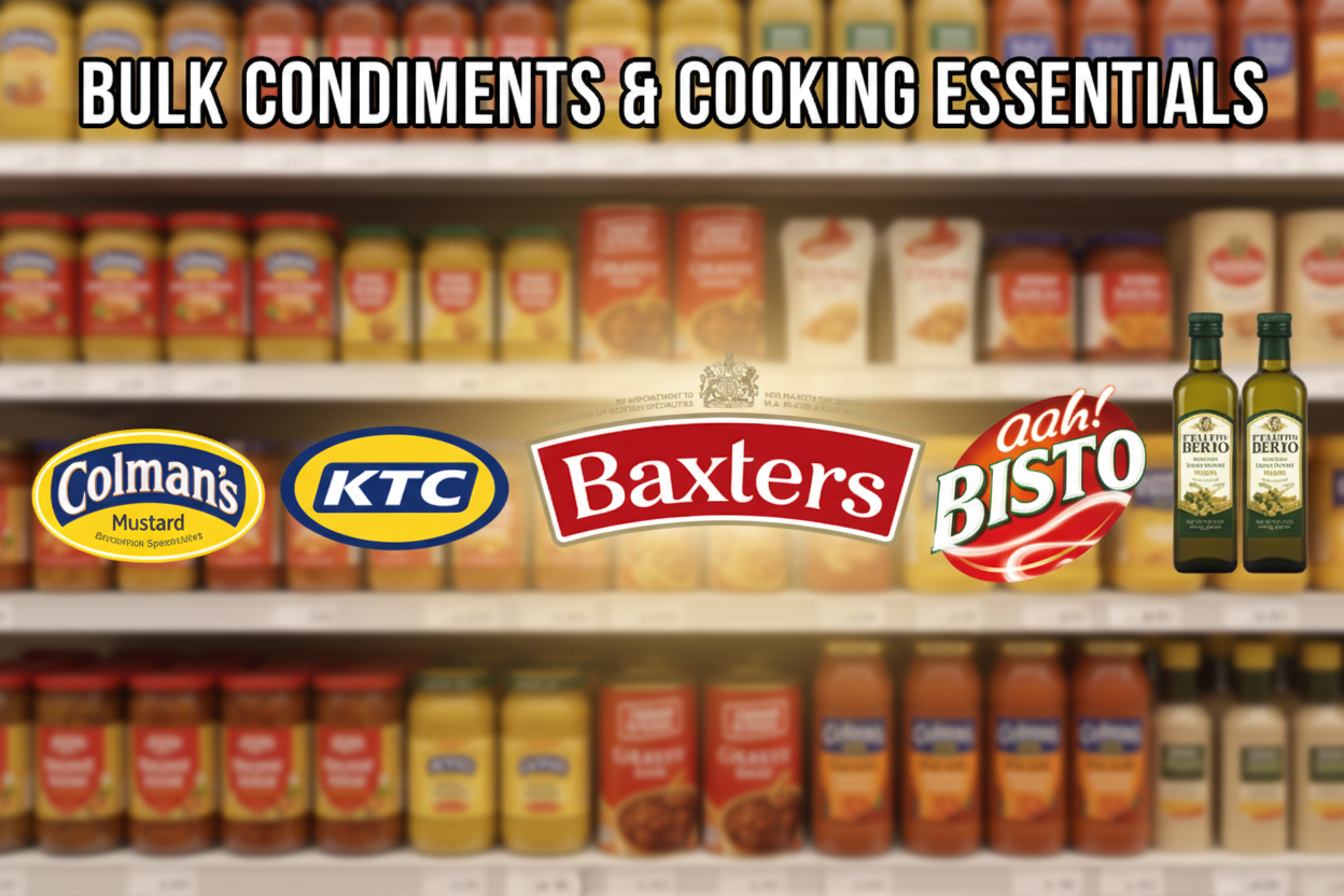A SELECTION OF BULK COLMAN'S, KTC, BAXTERS, BISTO, FILIPPO BERIO & MORE