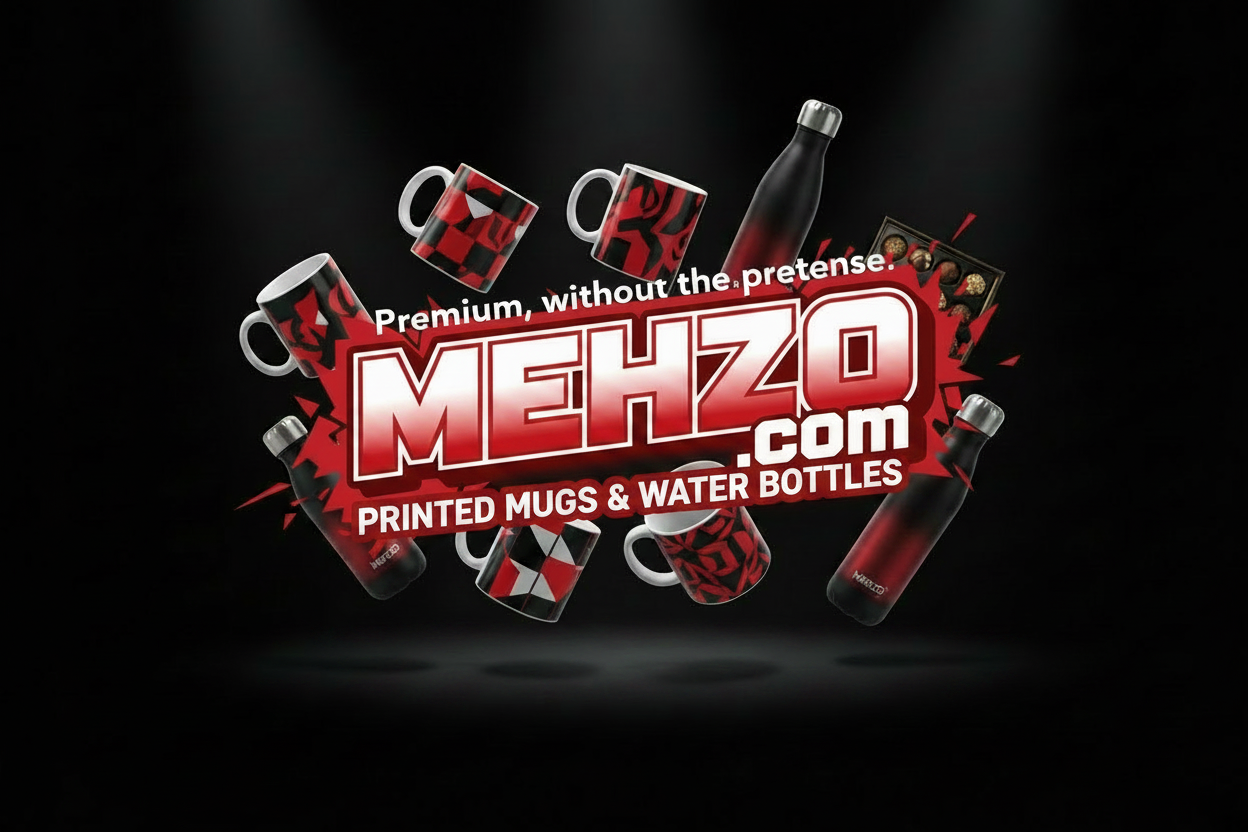 MEHZO PRINTED MUGS & WATER BOTTLES