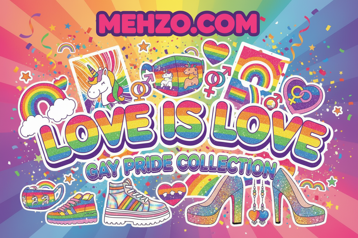 MEHZO PRINTED - LOVE IS LOVE GAY PRIDE COLLECTION FOOTWARE, HATS, BEANIES, FACEMASKS & MORE