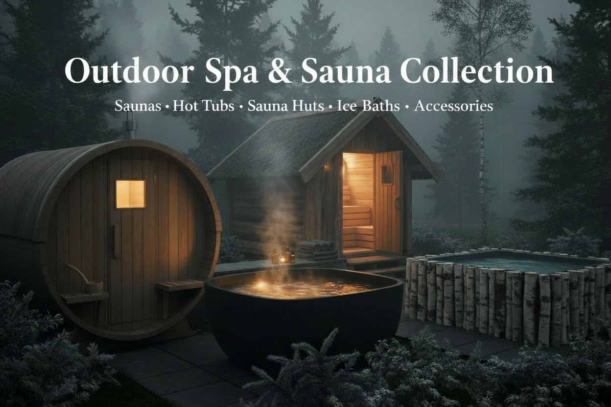 OUTDOOR SPA'S, SAUNA HUTS, HOT TUBS, ICE BATHS & RELEATED ACCESSORIES