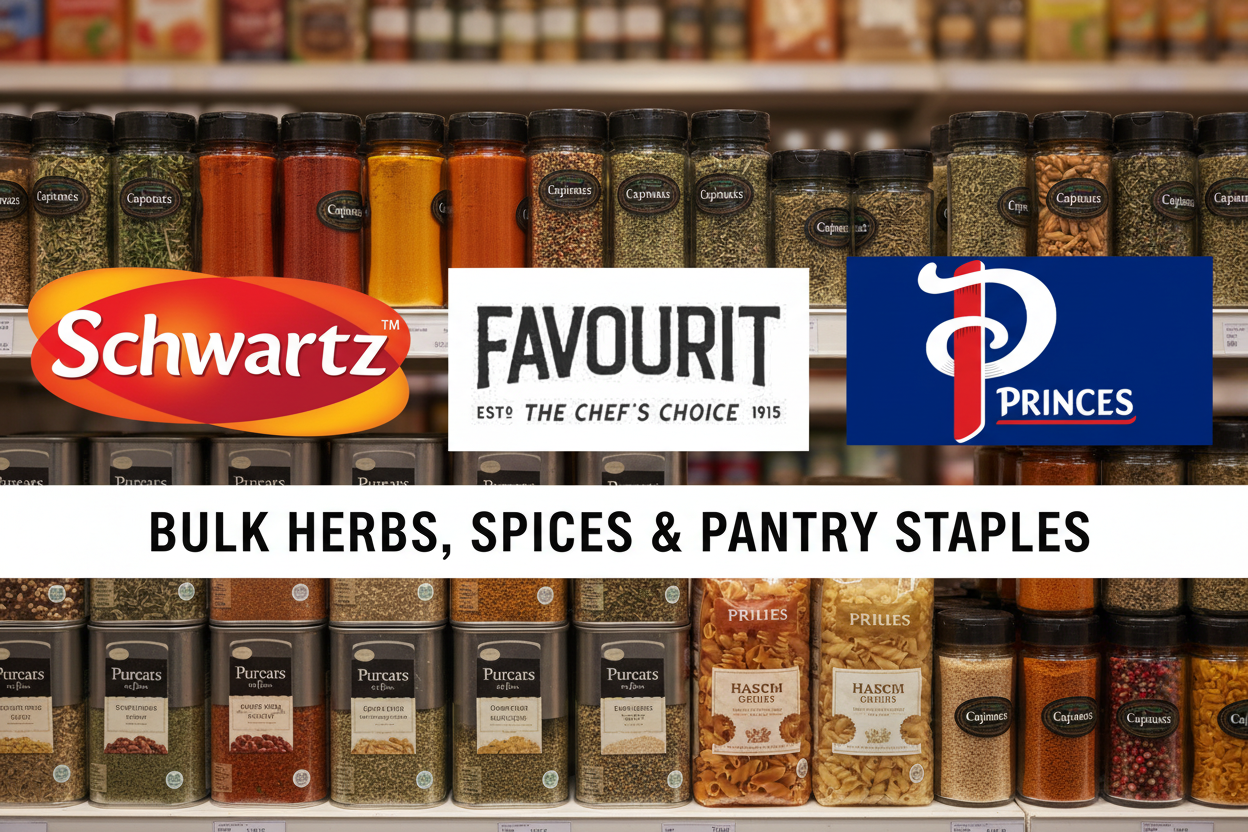 BULK SCHWARTZ, FAVOURIT & PRINCES FOOD ITEMS