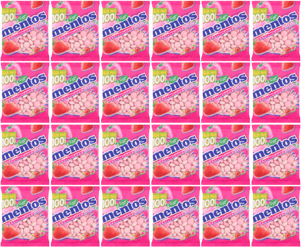 24 x Mentos Strawberry Bag  - 150GM