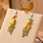 Peacock Boho Drop Earrings | Alloy Bird Ethnic Style Jewellery