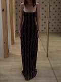 Sexy Backless Printed Maxi Dress