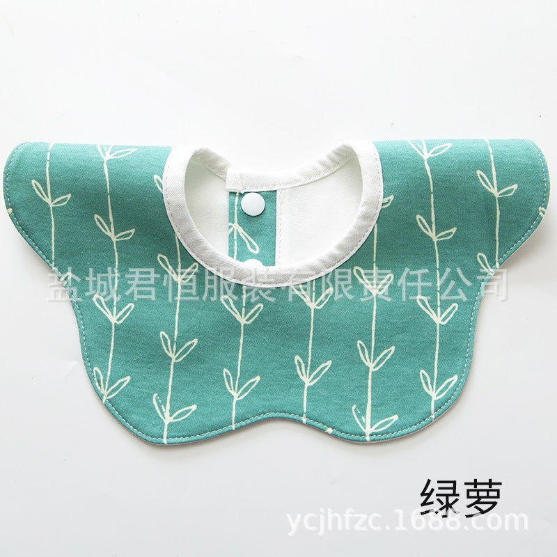 Pure Cotton 360° Rotatable Baby Bib - Petal-Shaped Drool Bib