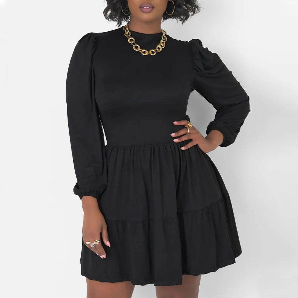 Women's Casual And Comfortable Crew-neck Long-sleeve Dress