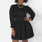 Women's Casual And Comfortable Crew-neck Long-sleeve Dress
