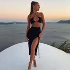 Autumn and winter new women's dress solid color high waist show thin half skirt
