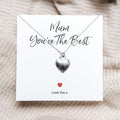 Mum Heart Necklace Gift Card, You’re The Best Mum Necklace, Silver Heart Pendant