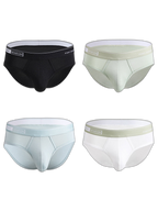 4 Pack Men's Modal Skin-Friendly Solid Color Mid-Rise Briefs