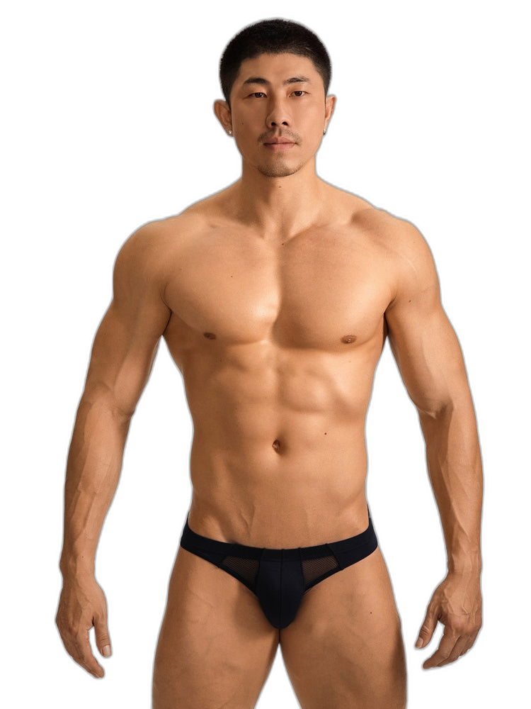 2 Pack Men's Sheer Mesh Low-Rise Sexy Ice Silk Briefs