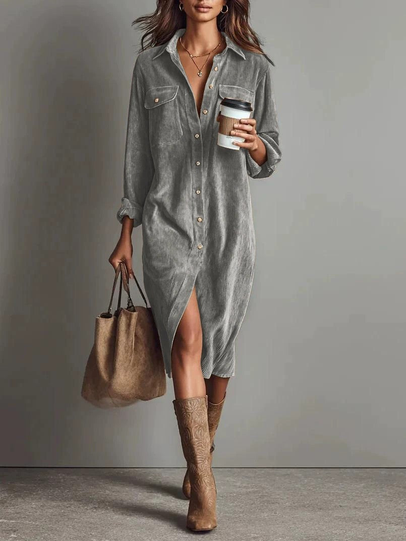 The Chic Edit – Women’s Button-Down Collar Casual Dress