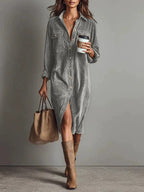 The Chic Edit – Women’s Button-Down Collar Casual Dress