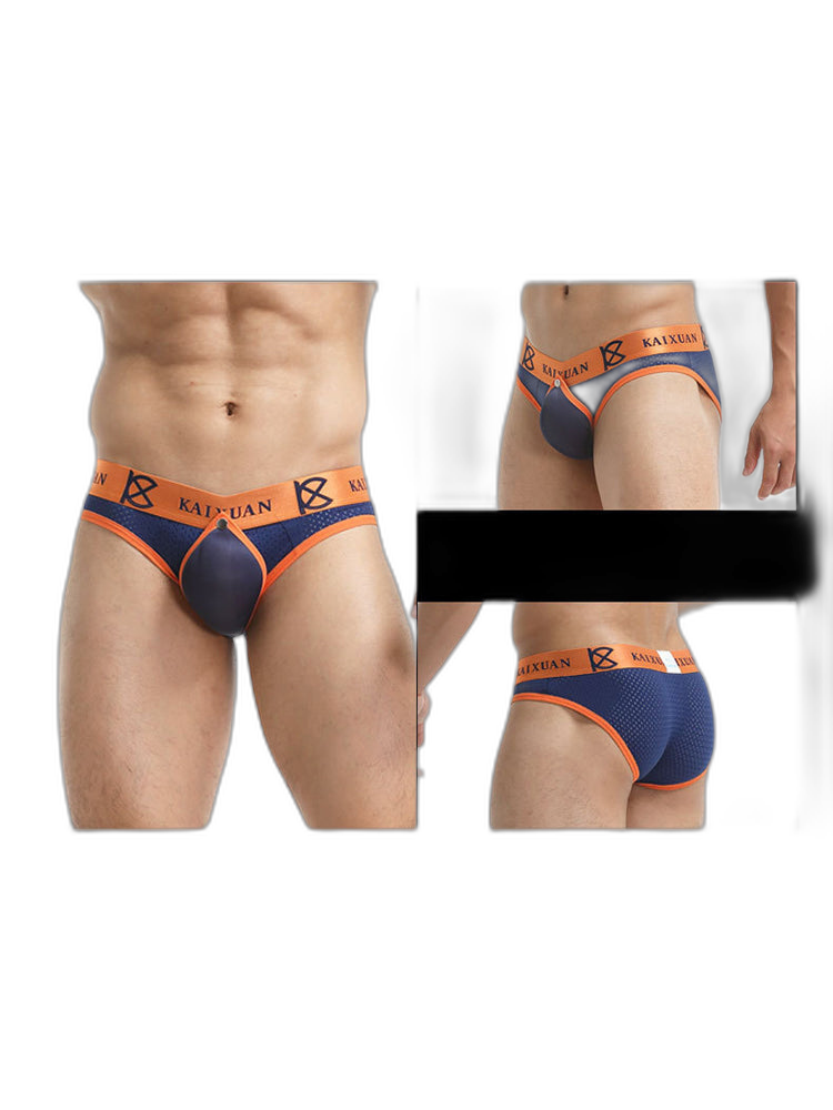 2 Pack Men's Sexy Mesh Front Opening Sponge Coaster Briefs
