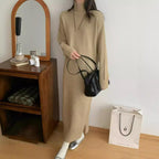 Idle Style Pullover Thickened Plus Size Bottoming Loose Knitted Dress Women