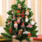 12 PCs Faceless Old Man Christmas Wooden Pendant Boxed Christmas Tree