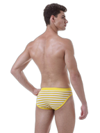 3 Pack Men's Mid-Rise Cotton Striped Briefs