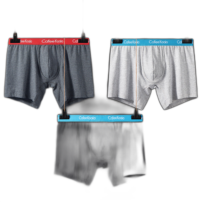 3Pcs Men's Sports Cotton Soft Solid Color Boxer Briefs