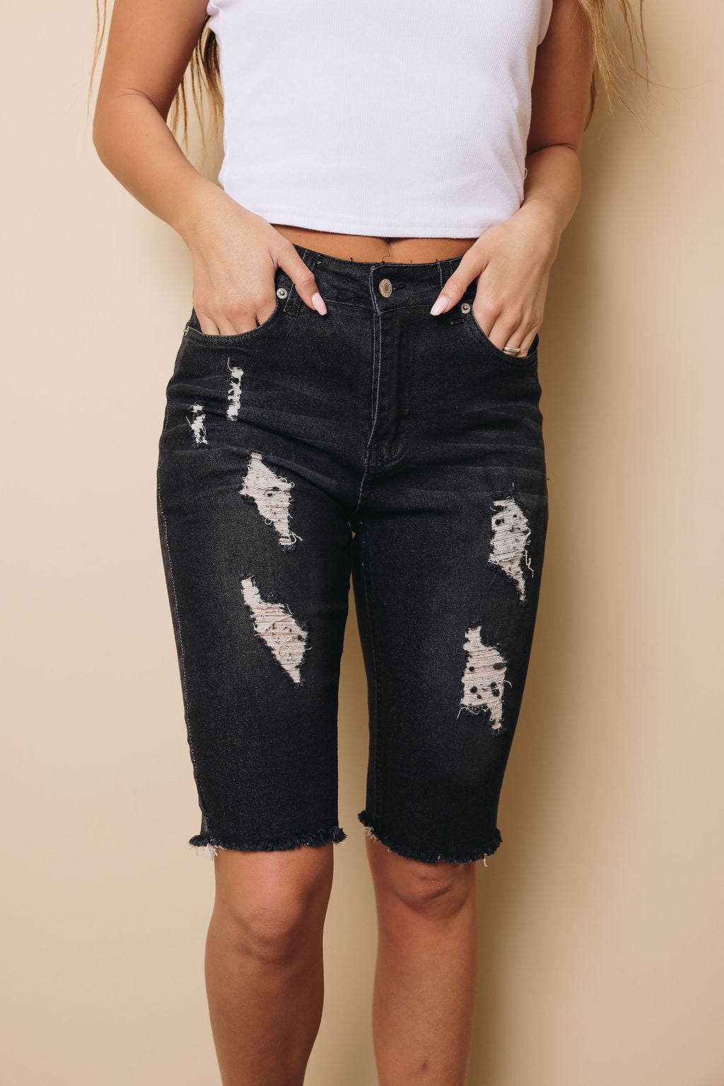 Kay Denim Bermuda Shorts