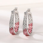 Geometric Diamond Ear Clip Earrings | Luxury Letter Style Women's Jewellery