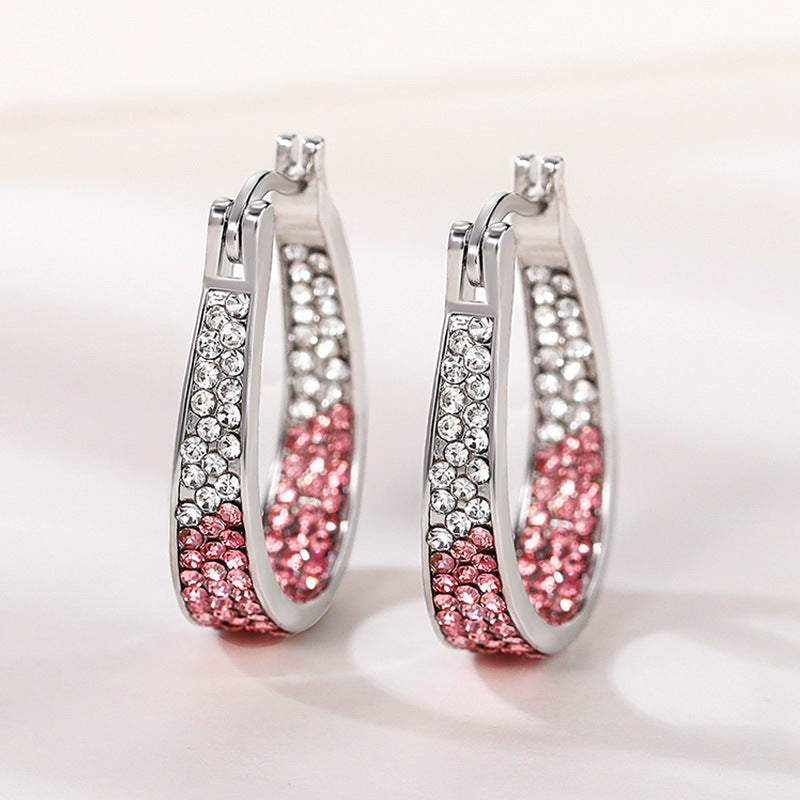 Geometric Diamond Ear Clip Earrings | Luxury Letter Style Women's Jewellery
