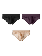 3 Pack Men's Fly Opening Supportive Pouch Stretch Premium Briefs