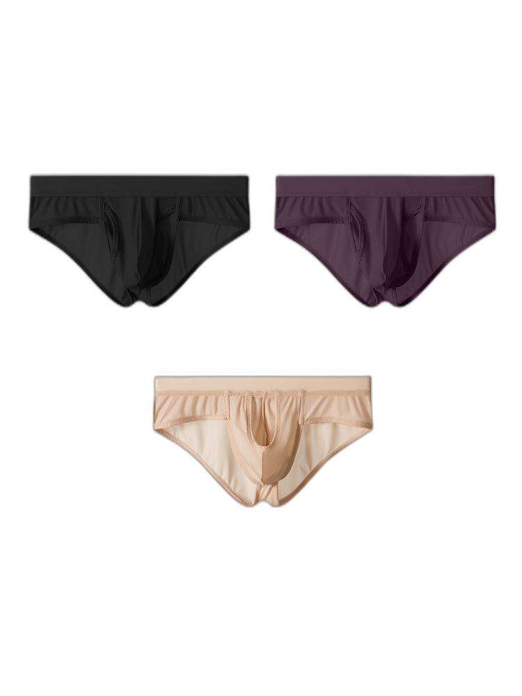 3 Pack Men's Fly Opening Supportive Pouch Stretch Premium Briefs