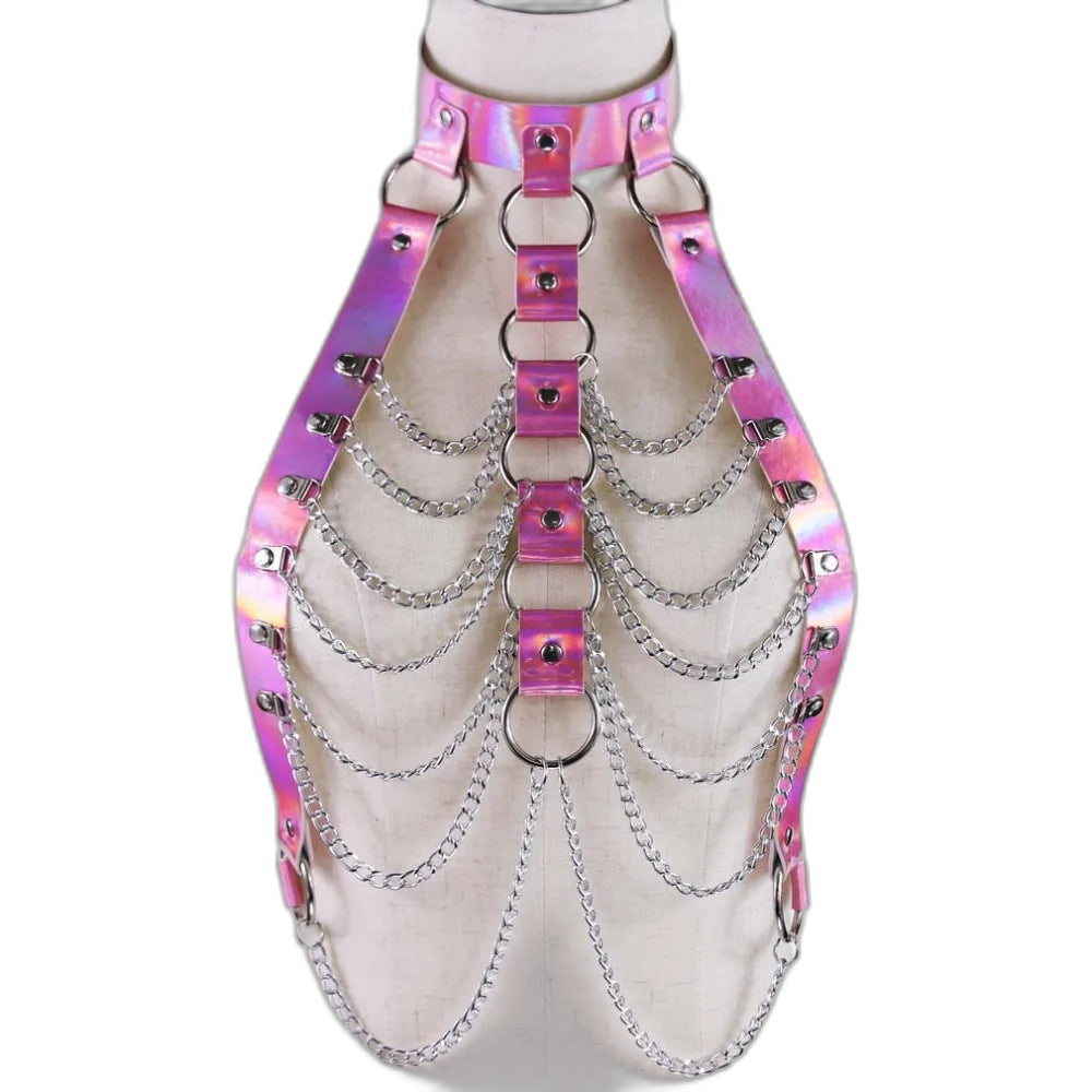 HoloGlam Punk Leather Harness Top
