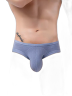 2 Pack Men's Low Rise Back Hollow 3D U-convex Large Pouch T-Back Briefs