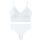 Women's Underwear Small Chest Push-up Thin Wireless Large Size Sports Sling Vest French Triangle Cup Bra Set