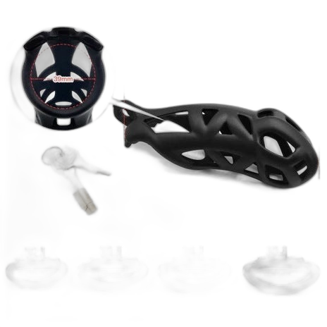 Breathable Mesh Chastity Cage With 4 Ring Sizes