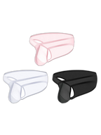 2 Pack Men's Sexy See-Through Triangle Y-Shaped Sleep Briefs