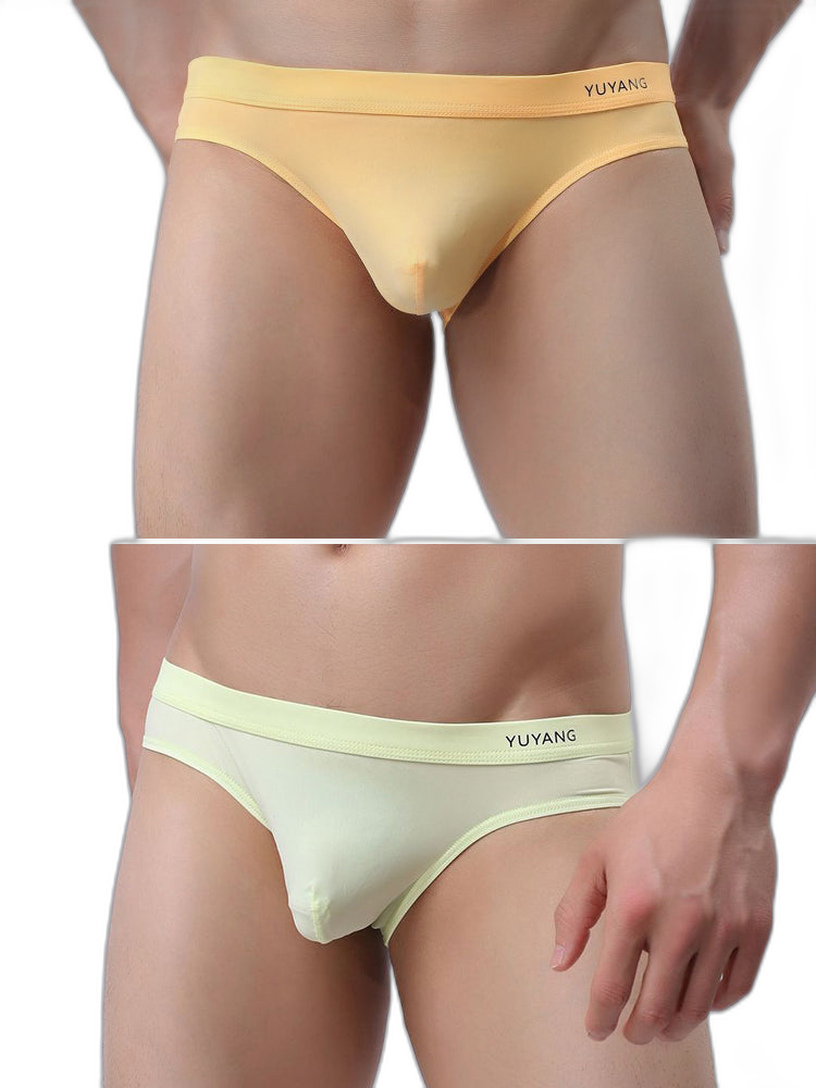 2 Pack Men's Ultra-Thin Ice Silk Briefs