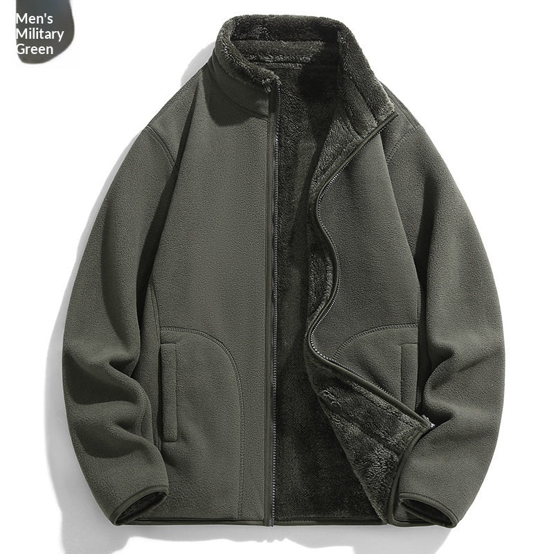 Lambswool Fleece Jacket Double Sided Fleece Coat