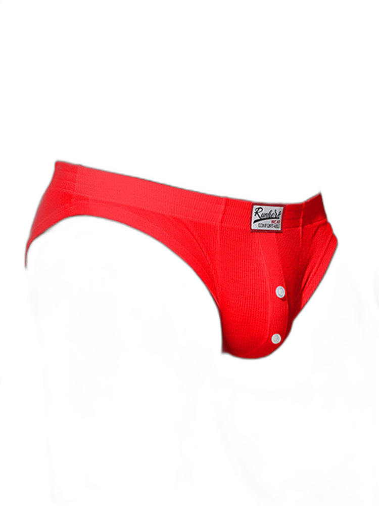 2 Pack Men's Premium Comfortable Fabric Low-Rise U-Shaped Button Fly Briefs