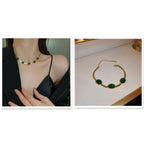 Green Stone Crystal Jewellery Set
