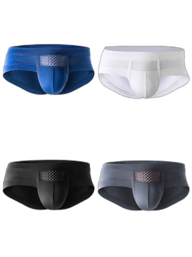Aoelemen 4 Pack Men's Breathable U Convex Pouch Briefs