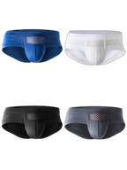 Aoelemen 4 Pack Men's Breathable U Convex Pouch Briefs