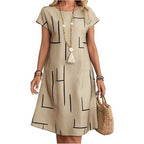 Women's Short-sleeve Crew-neck Casual Graffiti Dress