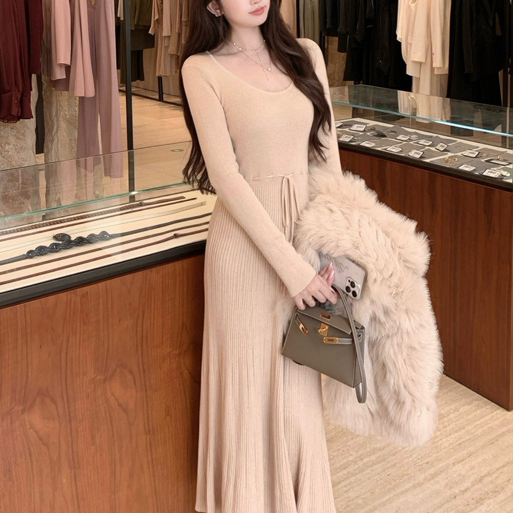 Acetate Cashmere Wool Soft, Draping Knit Dress