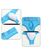 2 Pack Men's Breathable Mesh Removable U-Shaped Pocket Thongs