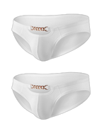2 Pack Men's U-Pouch Design Metal-Clasp Thin Briefs