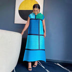 New Autumn Loose-fitting Plus-size Color-block Dress