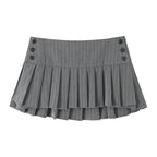 Retro Striped Suit With Pleated Skirt Women's Sexy And Versatile