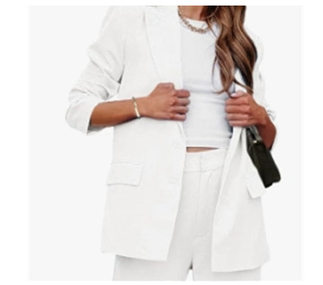 Women's Fashion Casual Solid Color Coat Trousers Suit